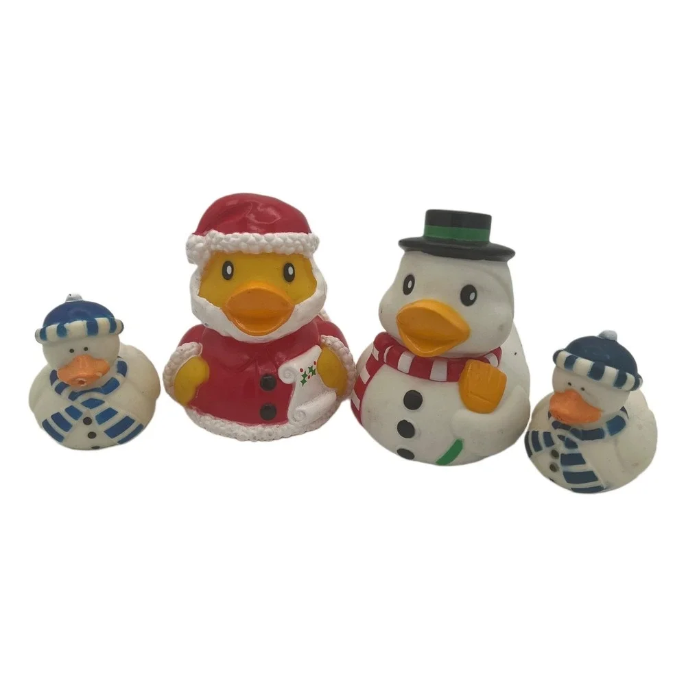 Infantino Christmas Rubber‎ Duck Lot Santa Snowman & Winter Ducks Bath Toy Decor
